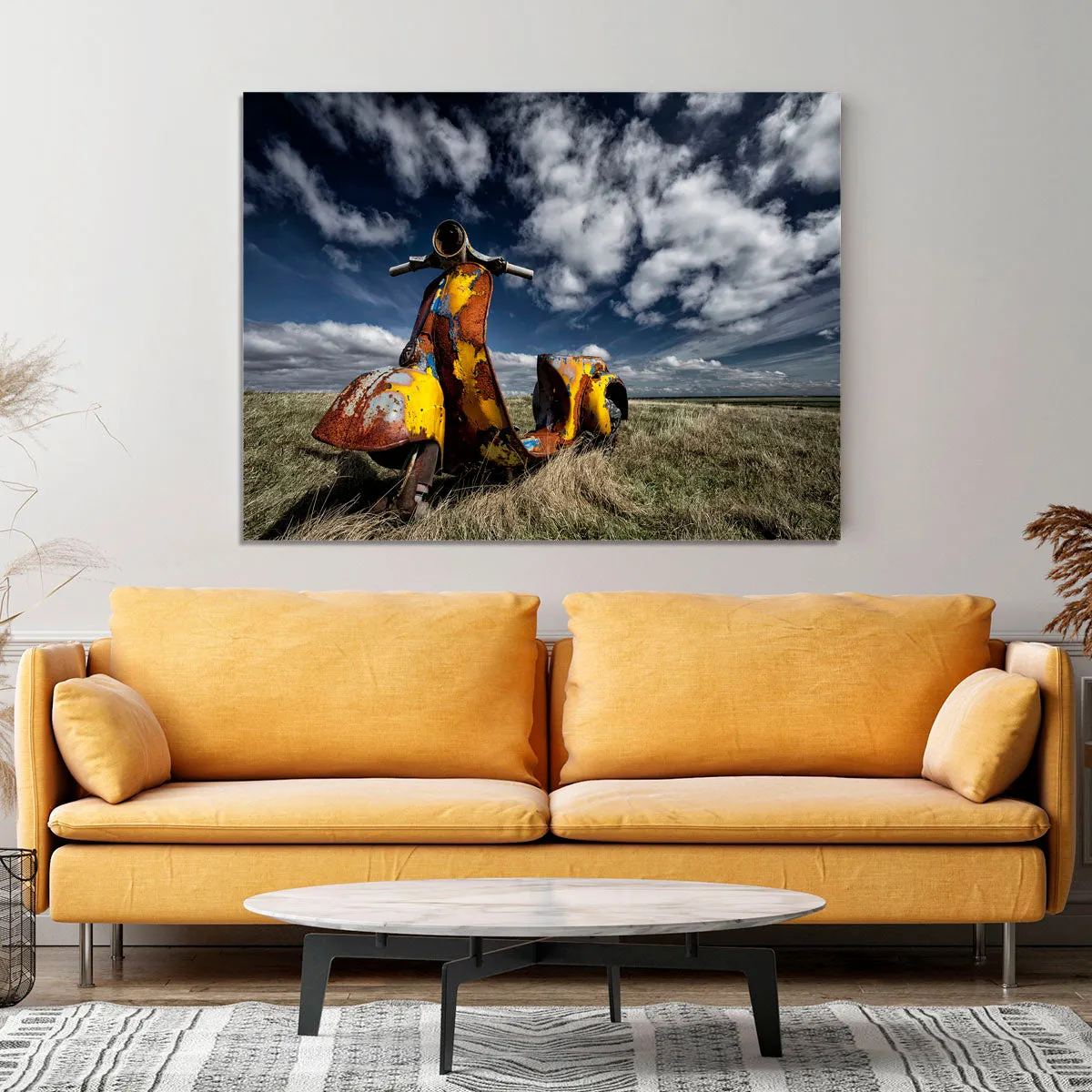 Yellow Scooter Canvas Print or Poster