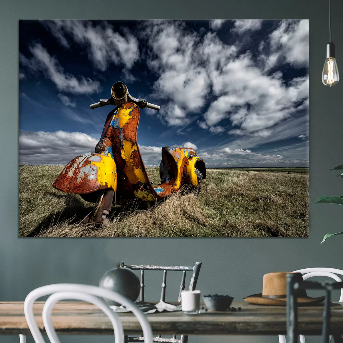 Yellow Scooter Canvas Print or Poster