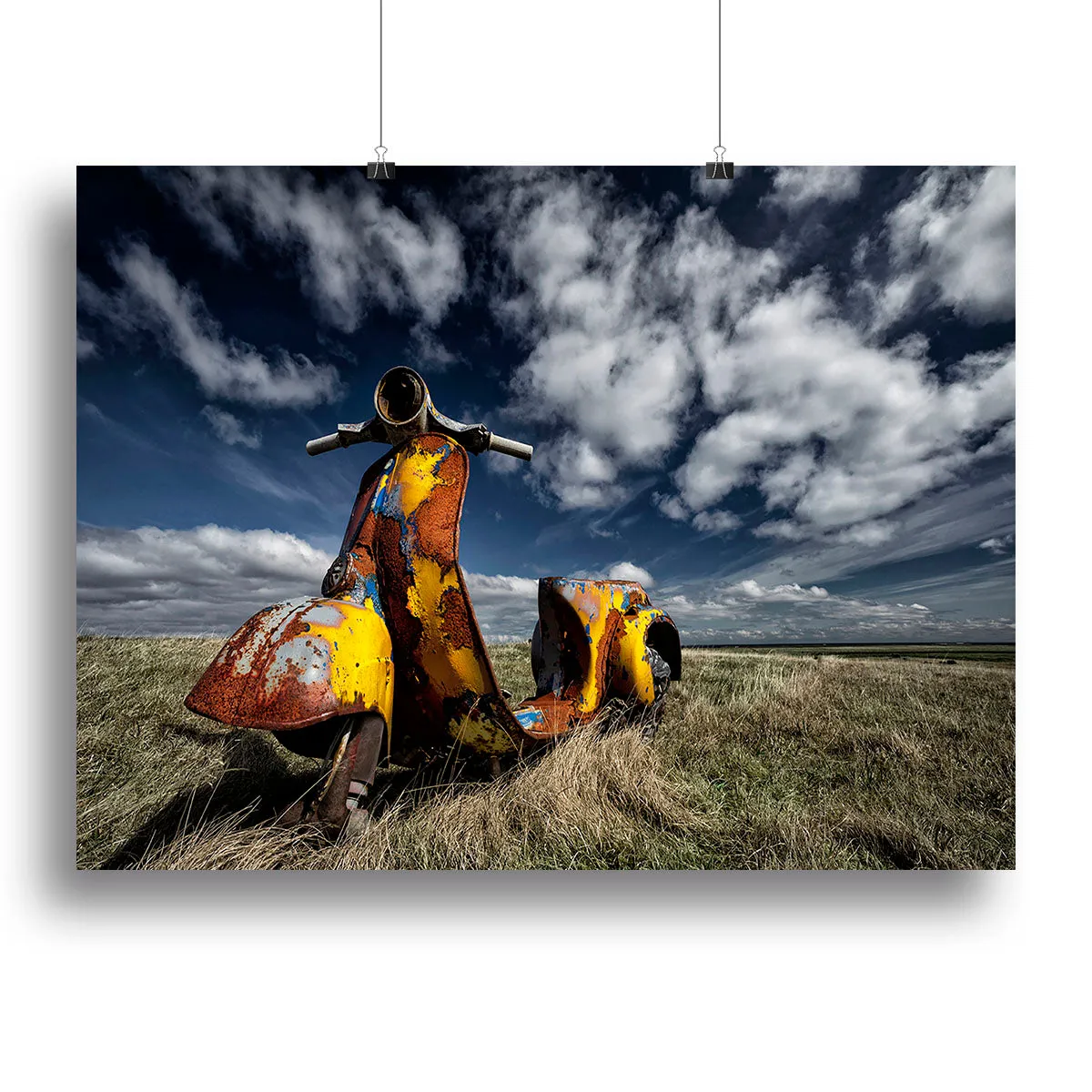 Yellow Scooter Canvas Print or Poster