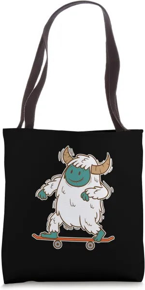 Yeti skating Snowman Tote Bag