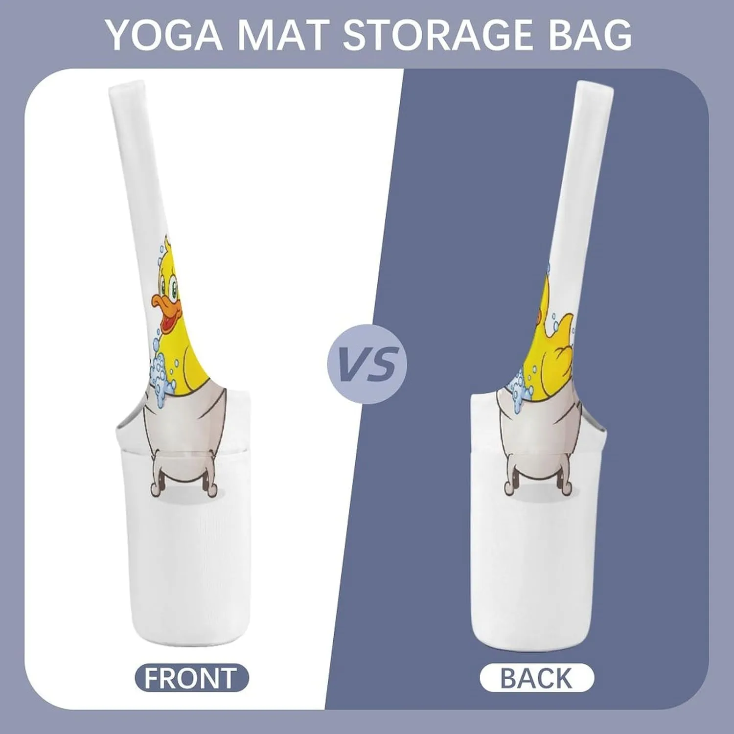 Yoga Mat Bag, Soft Canvas Storage Bag Fashion Mat Bag for Clothes Dorm Organizer with Pocket Shoulder Strap