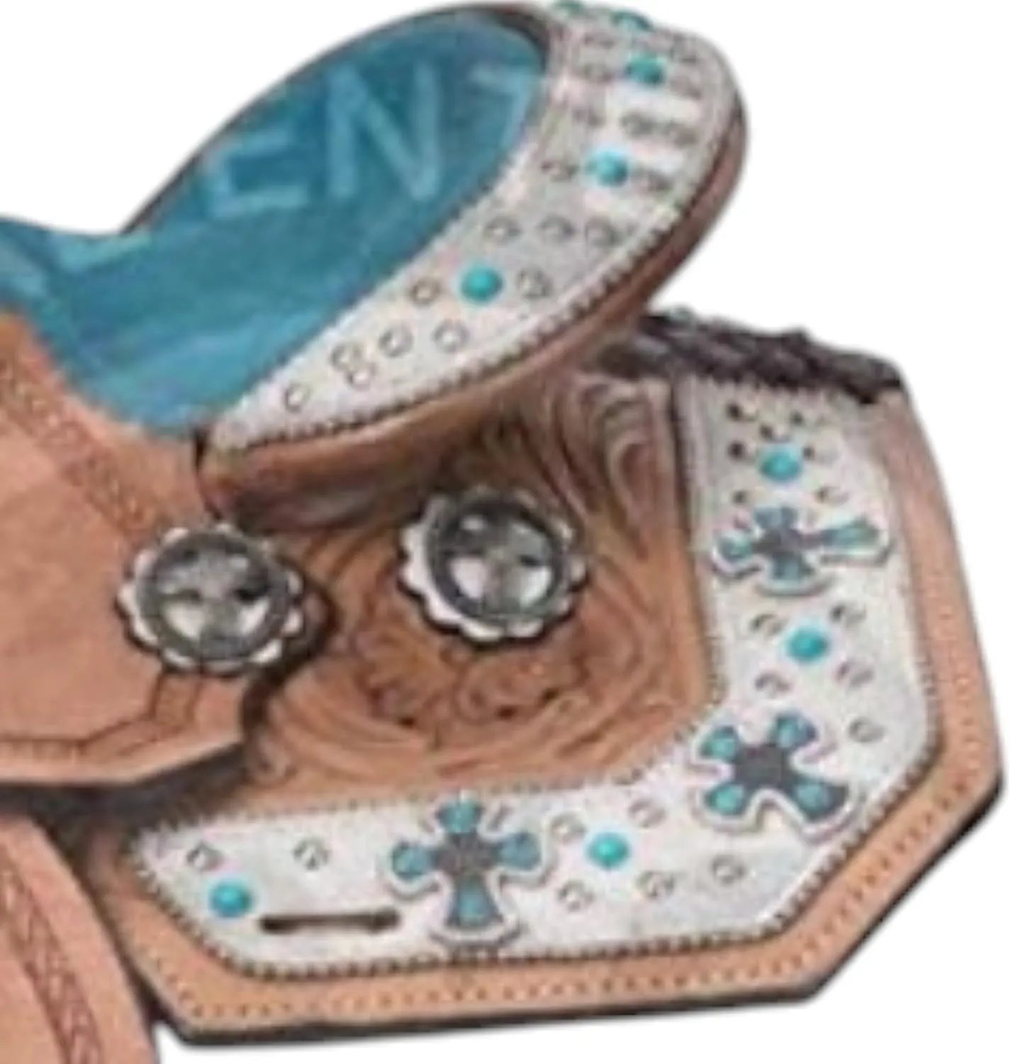 Youth Child Premium Leather Western Barrel Racing Trail Equestrian Pony Miniature Horse Saddle Tack   Headstall, Breast Collar, Reins & Saddle Pad Size 10 to 17