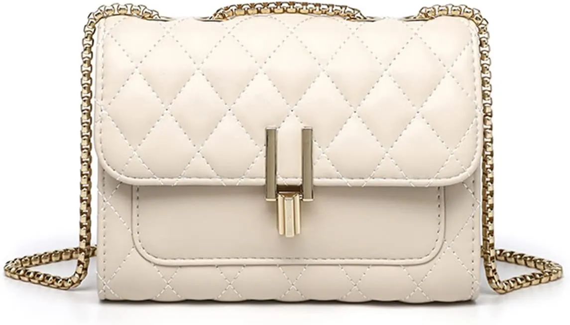 YXBQueen Designer Crossbody Bags for Women Quilted PU Leather Handbag Designer Chain Bags Flap Handbag
