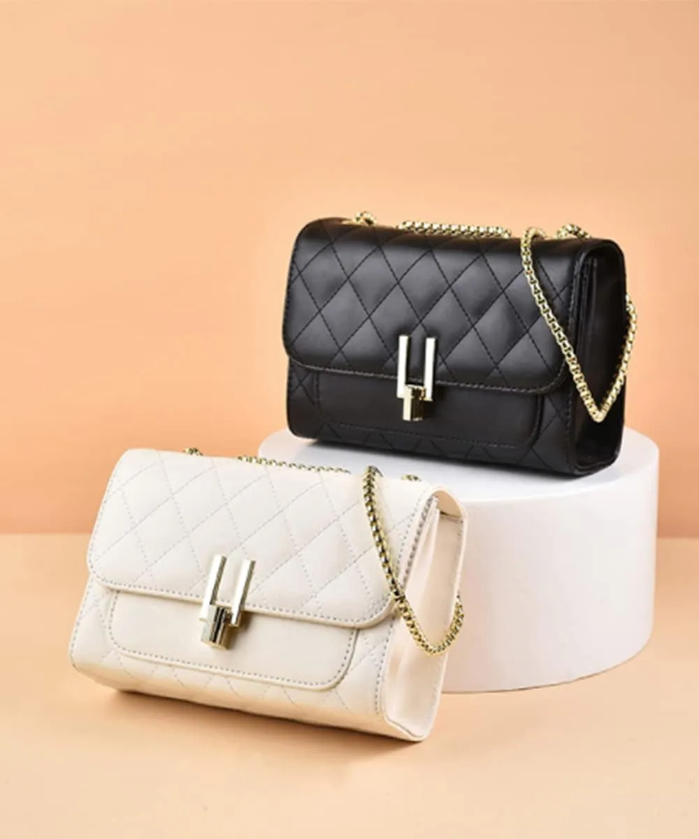 YXBQueen Designer Crossbody Bags for Women Quilted PU Leather Handbag Designer Chain Bags Flap Handbag