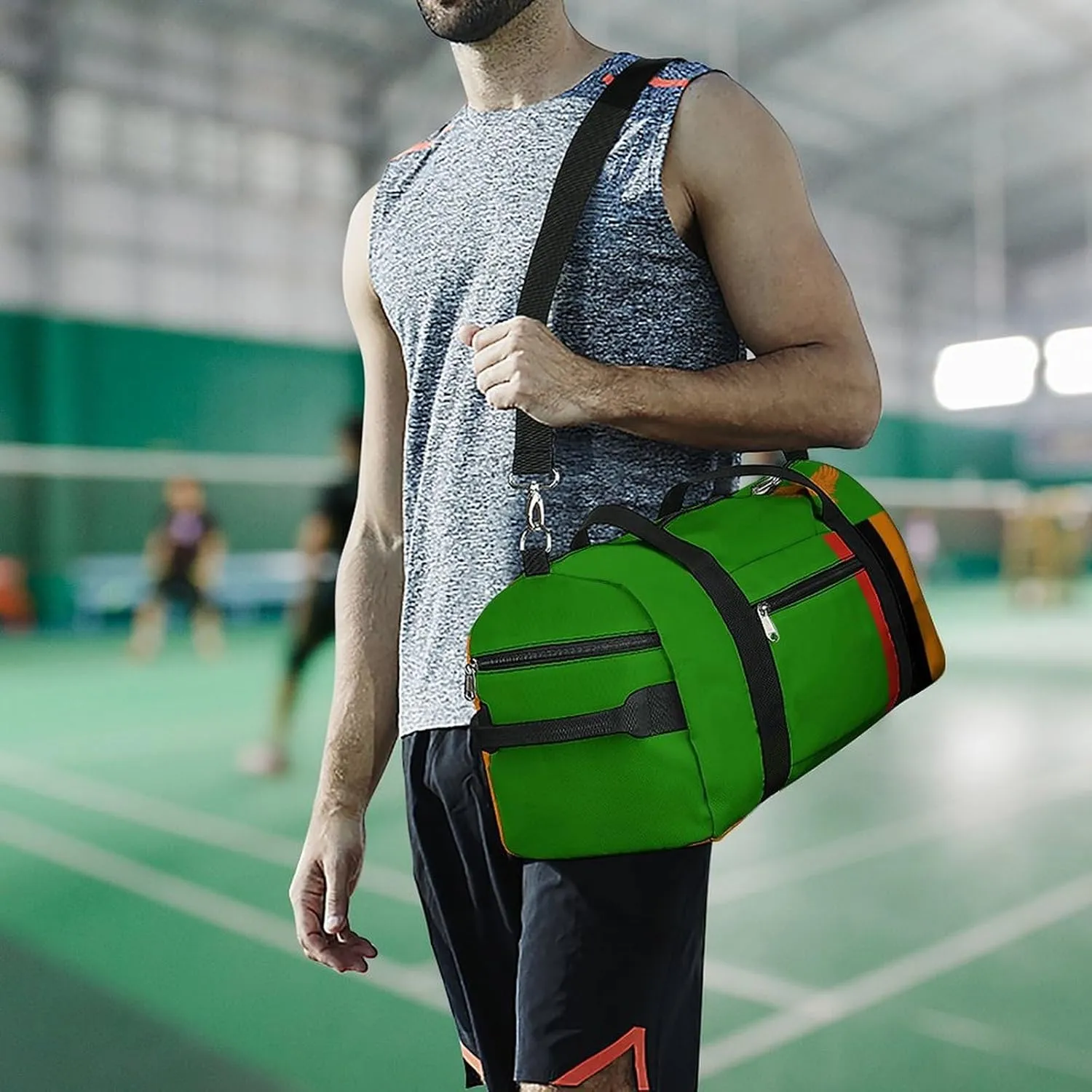 Zambia Flag Duffel Bag for Boys Girls with Shoe Compartment for Travel Gym