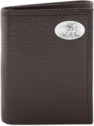 ZEP-PRO NCAA Alabama Crimson Tide Pebble Grain Leather Trifold Concho Wallet