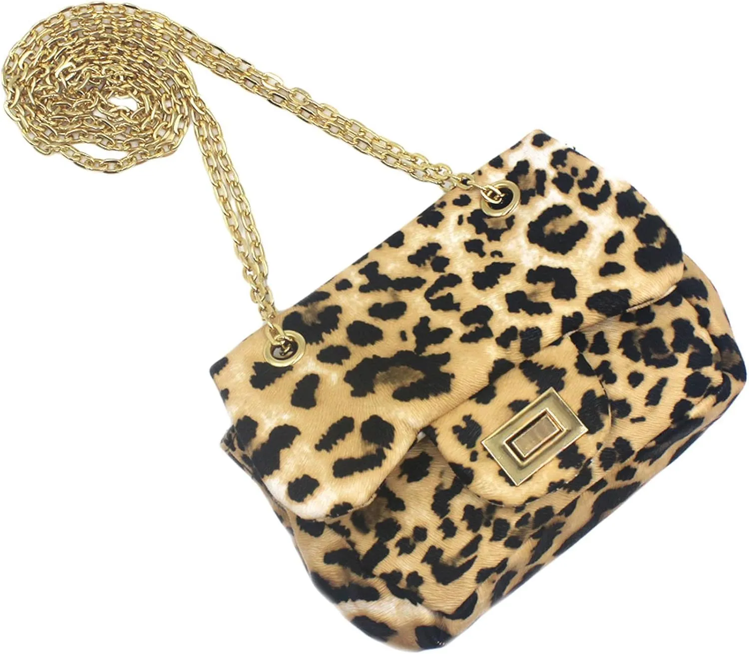 ZGMYC Little Girls Toddlers Crossbody Purse Leopard Pattern Shoulder Bag Handbag with Chain Strap
