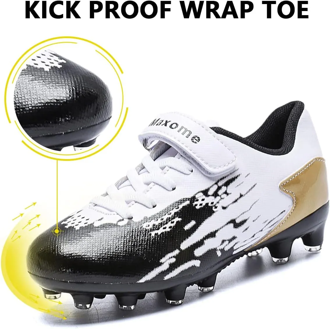ziitop Kids Soccer Shoes for Boys Girls Youth Football Cleats Outdoor & Indoor Baseball Shoes, Lightweight Breathable Conical Studs, Running & Training for Students (Little Kids/Big Kids)