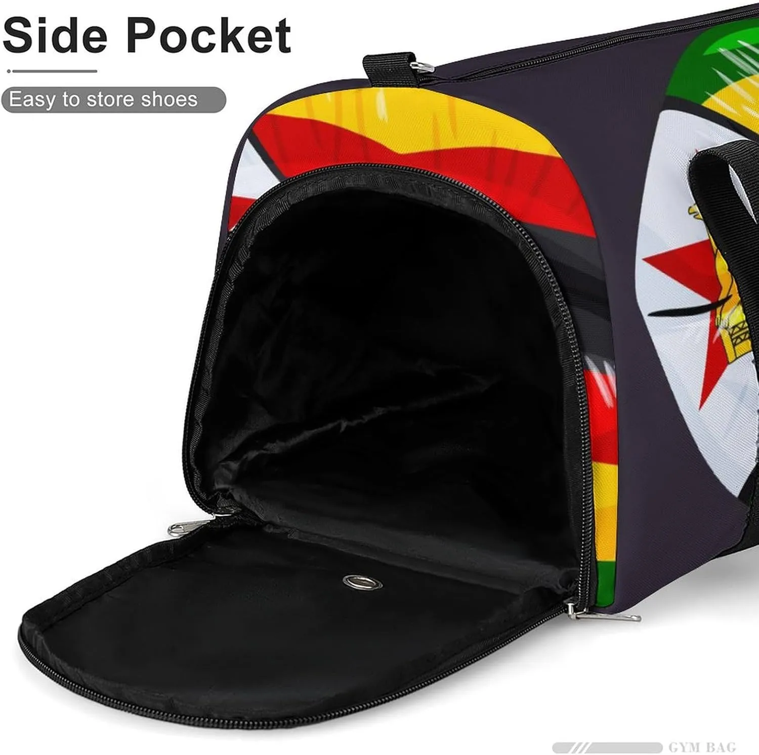 Zimbabwe Flag Lips Sports Duffel Bag with Wet Pocket and Shoe Compartment Travel Weekender