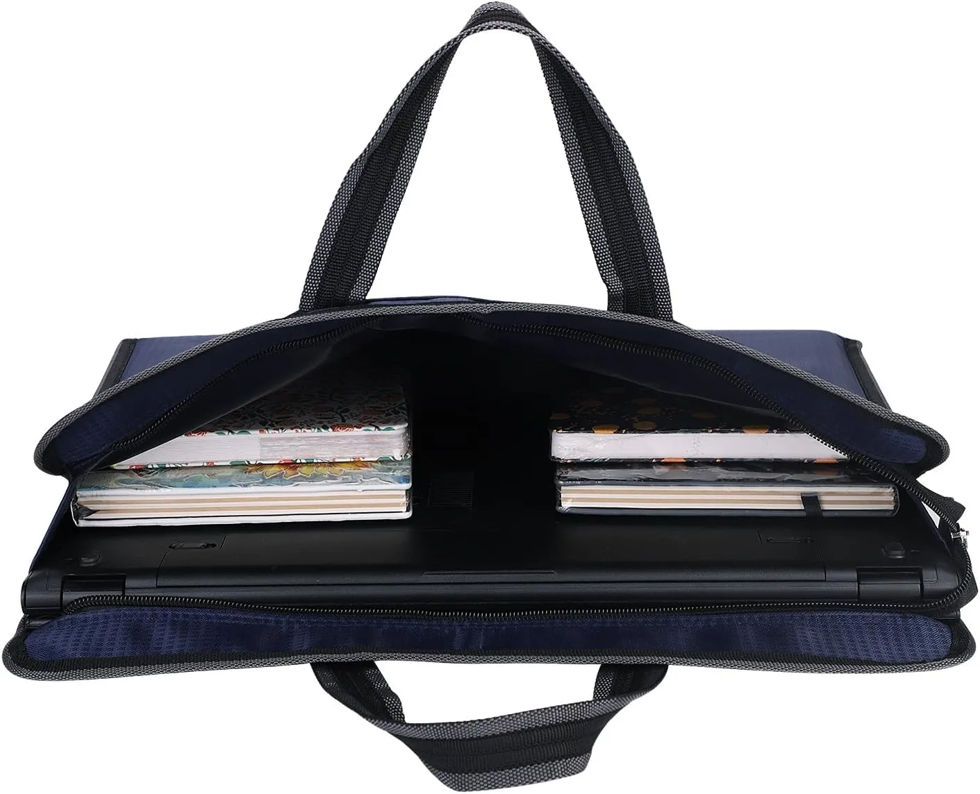 Zippered Document Bag with Handle Oxford Waterproof Portfolio Case Lightweight Business Briefcase Handbag A4 File Organizer