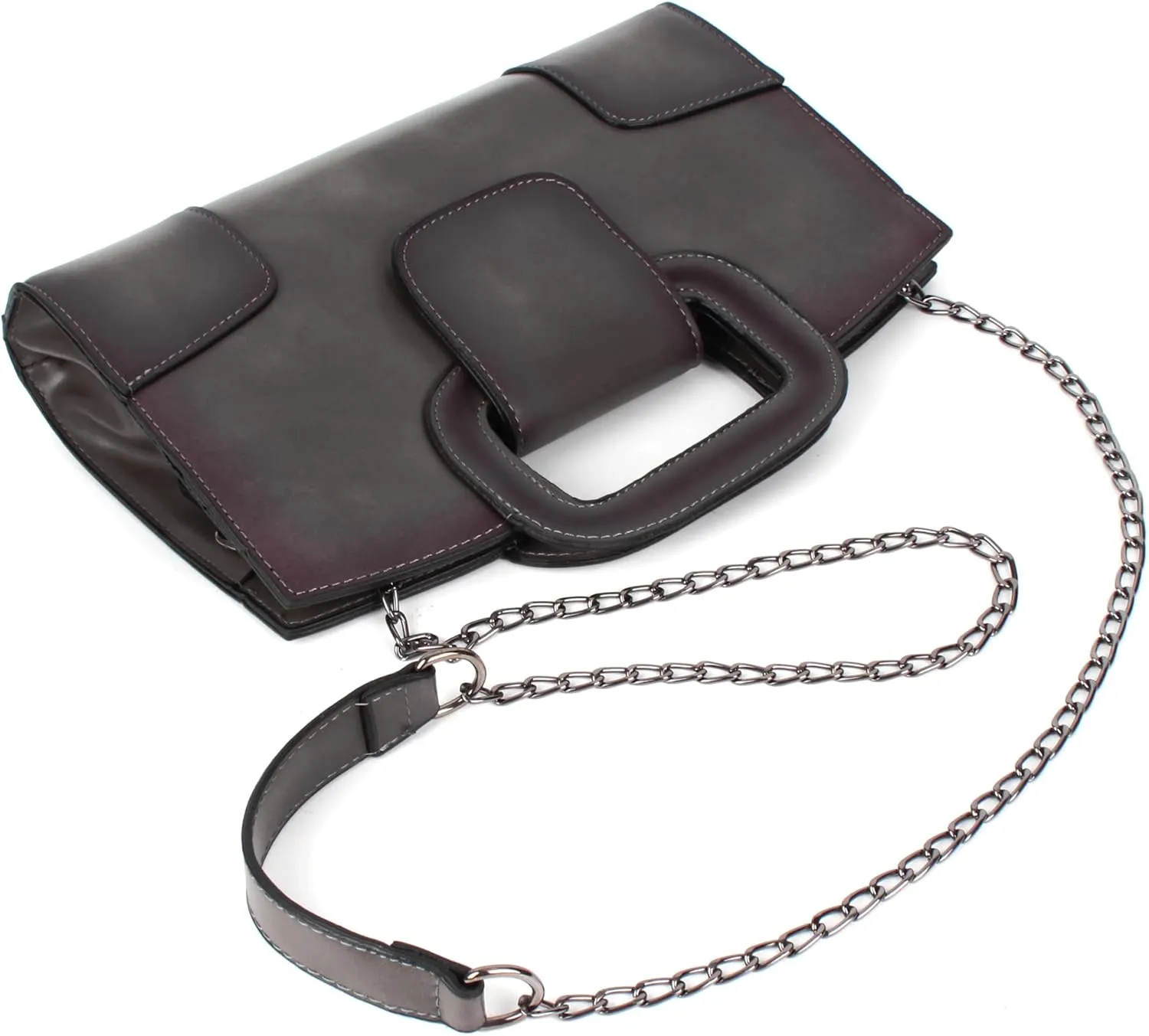 ZLMBAGUS Women Vintage Flap Tote Top Handle Satchel Handbags PU Leather Clutch Purse Shoulder Bag