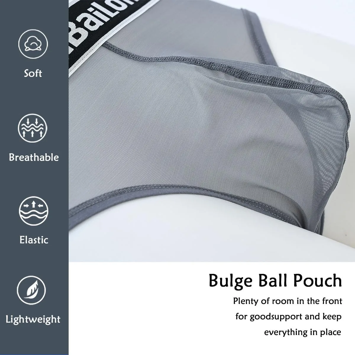 ZONBAILON Men's Sexy Underwear Briefs See Through Mesh Breathable Briefs with Bulge Ball Pouch