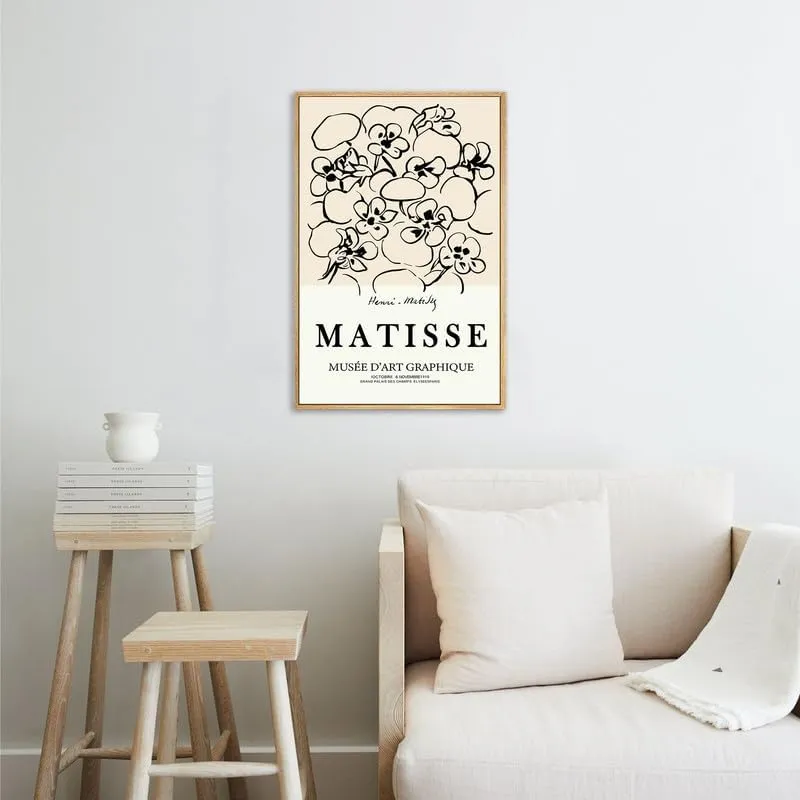 Zzudis Matisse Canvas Wall Art Prints Abstract Painting Aesthetic Bombax ceiba Minimalist Prints Artwork Canvas Wall Decor for Living Room,Bedroom,Restroom-12''X16''IN Nature Framed