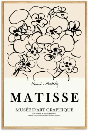Zzudis Matisse Canvas Wall Art Prints Abstract Painting Aesthetic Bombax ceiba Minimalist Prints Artwork Canvas Wall Decor for Living Room,Bedroom,Restroom-12''X16''IN Nature Framed