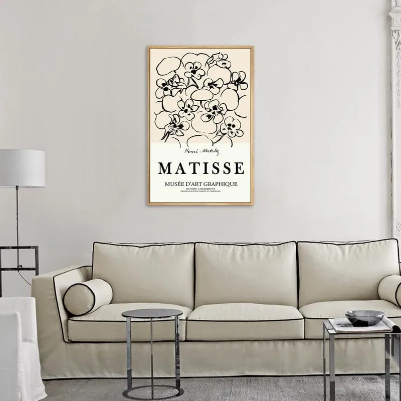 Zzudis Matisse Canvas Wall Art Prints Abstract Painting Aesthetic Bombax ceiba Minimalist Prints Artwork Canvas Wall Decor for Living Room,Bedroom,Restroom-12''X16''IN Nature Framed