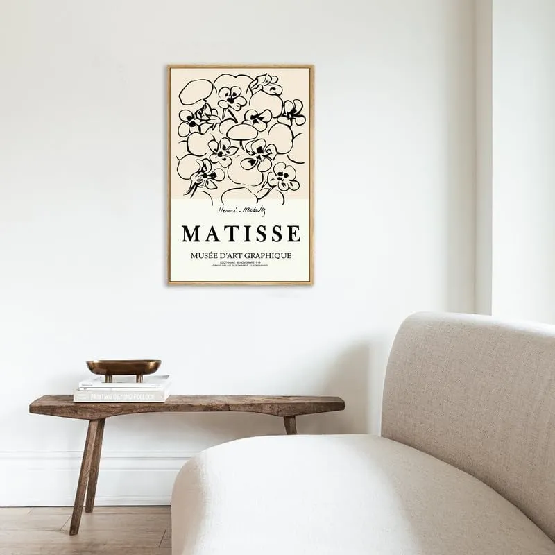 Zzudis Matisse Canvas Wall Art Prints Abstract Painting Aesthetic Bombax ceiba Minimalist Prints Artwork Canvas Wall Decor for Living Room,Bedroom,Restroom-12''X16''IN Nature Framed